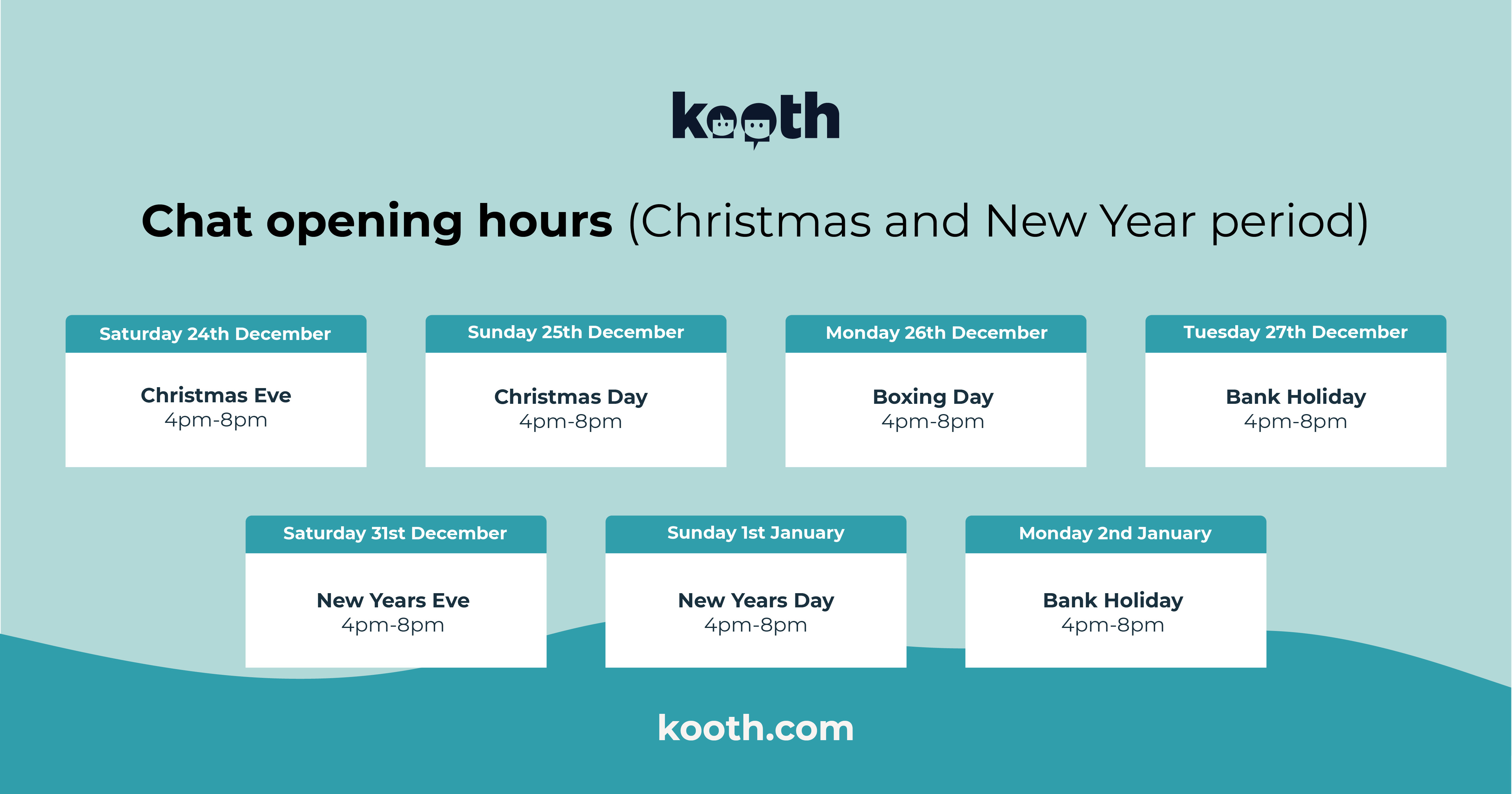 Kooth Chat Time Opening Hours FB Poster